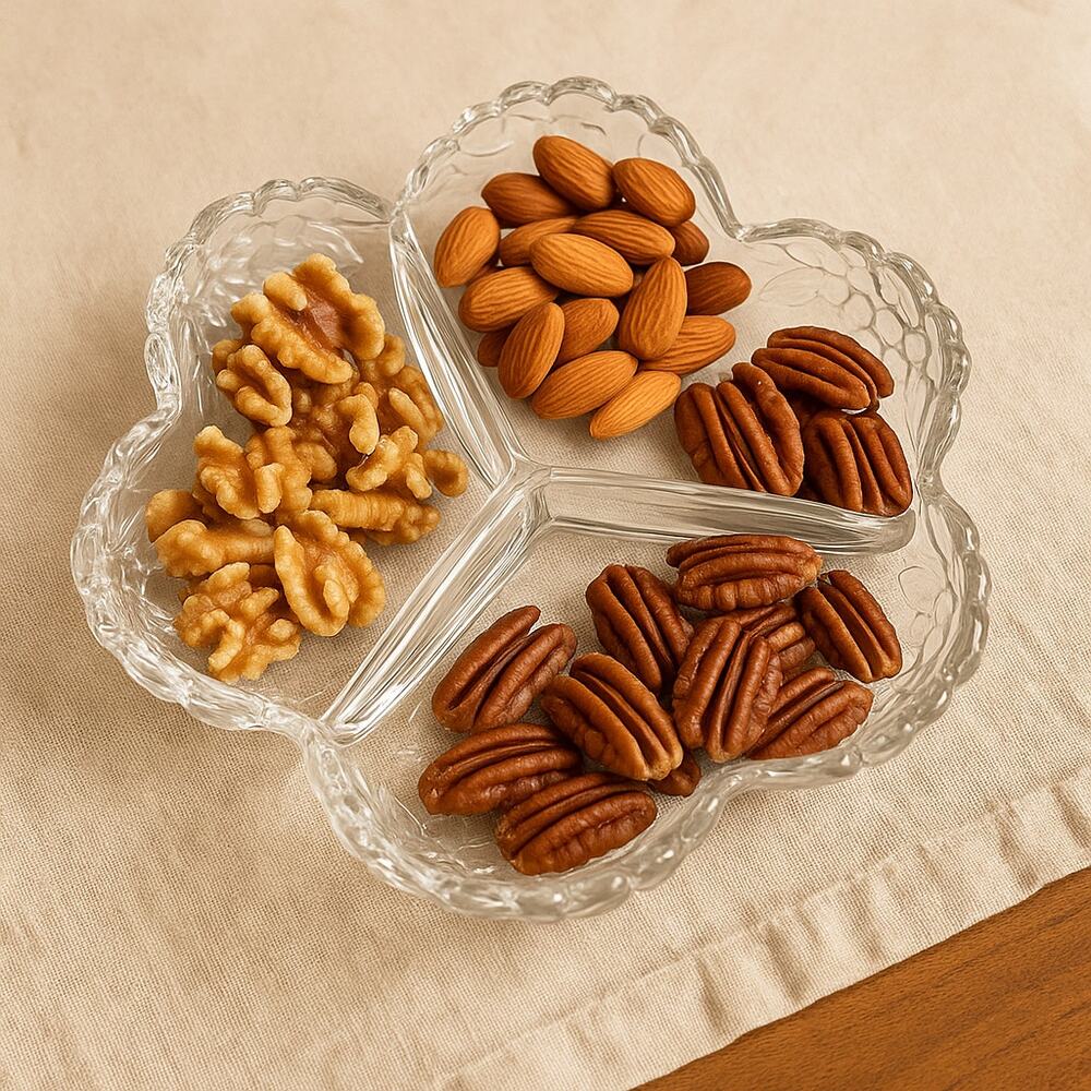 Mikasa Walther Crystal Carmen 4-Part Divided Relish Dish 10" Vintage